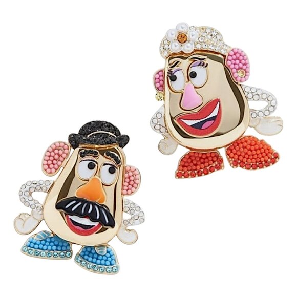 Disney Pixar Baublebar Toy Story Mr. & Mrs. Potato Head Earrings Gold Tone Studs - Picture 2 of 10